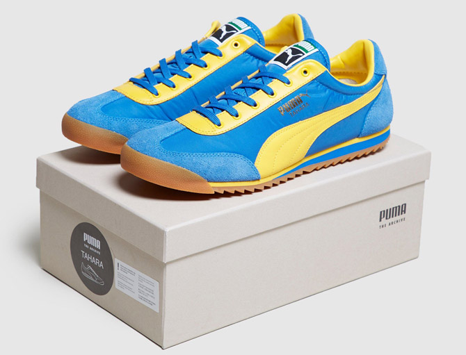  1970s Puma Tahara trainers get a reissue in blue and yellow