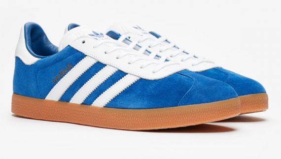Adidas Gazelle trainers go old-fashioned in blue and red